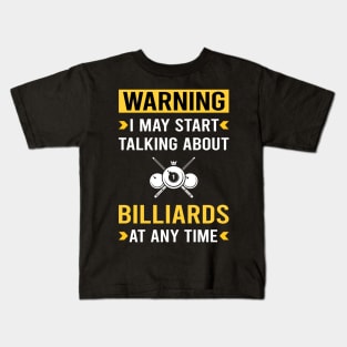 Warning Billiards Kids T-Shirt